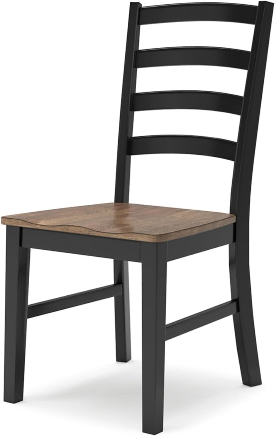 Armless Dining Chair Set 2 Two Tone Black and Brown