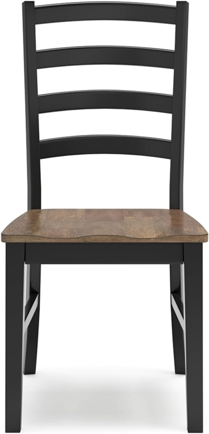Armless Dining Chair Set 2 Two Tone Black and Brown