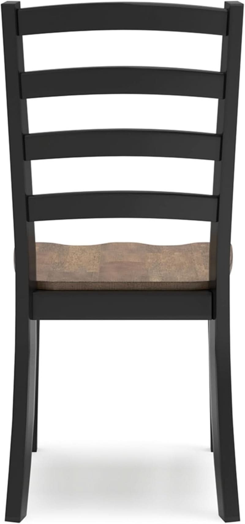 Armless Dining Chair Set 2 Two Tone Black and Brown