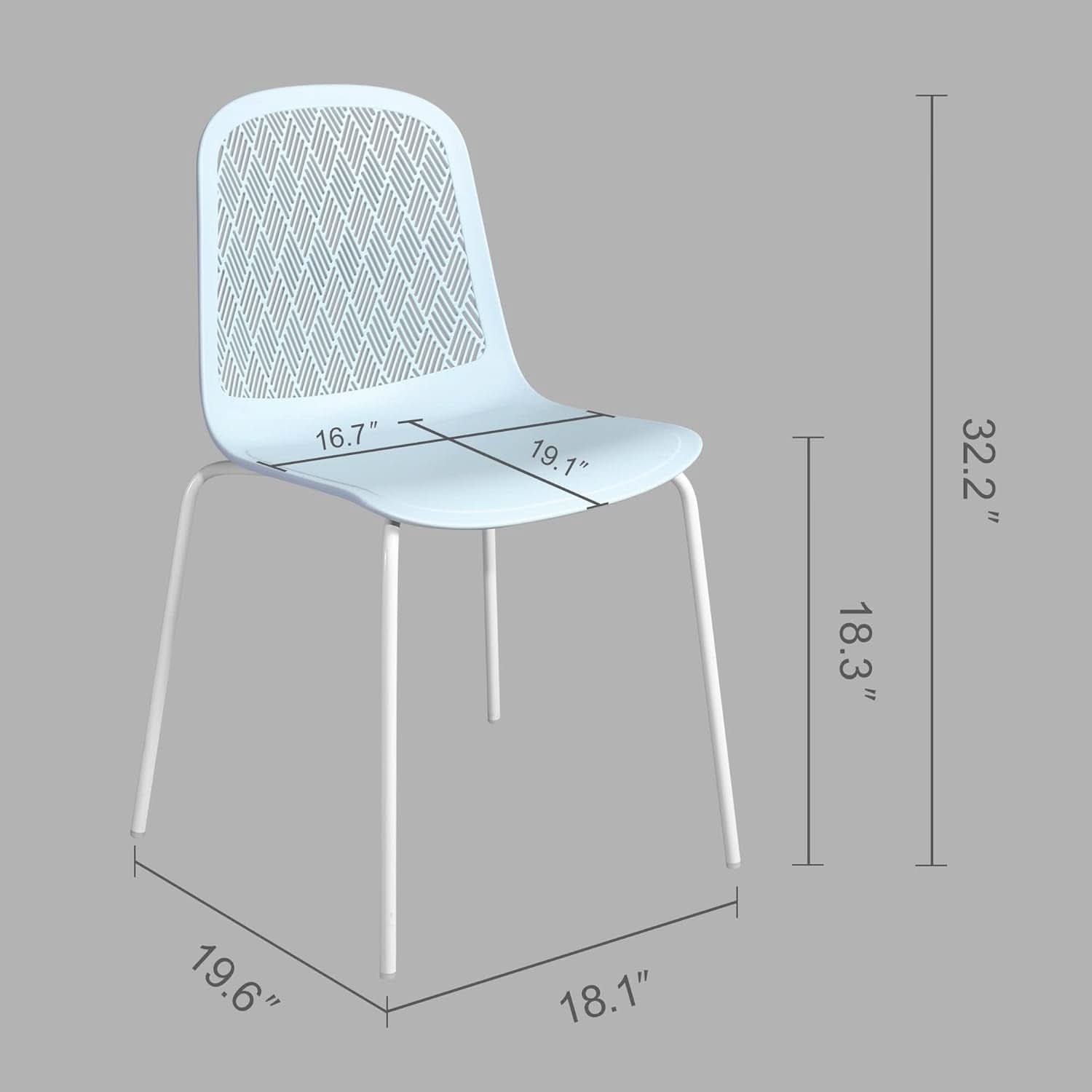 Armless Modern Chairs With Metal Legs Set Of 4 For Dining