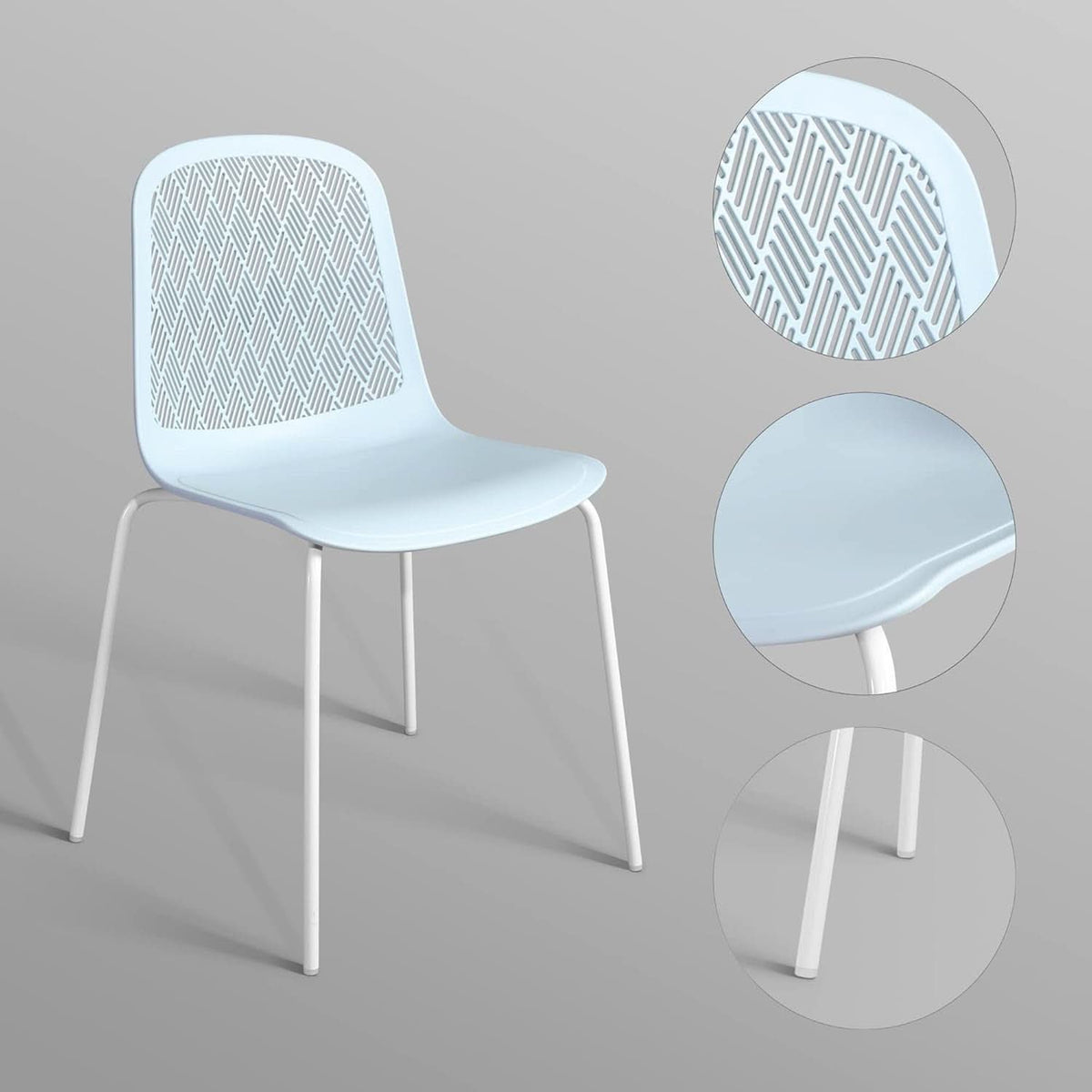 Armless Modern Chairs With Metal Legs Set Of 4 For Dining