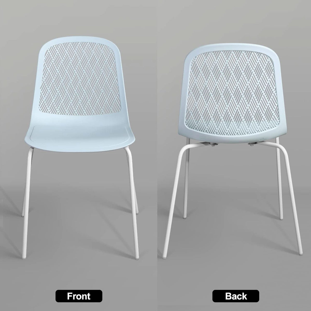 Armless Modern Chairs With Metal Legs Set Of 4 For Dining