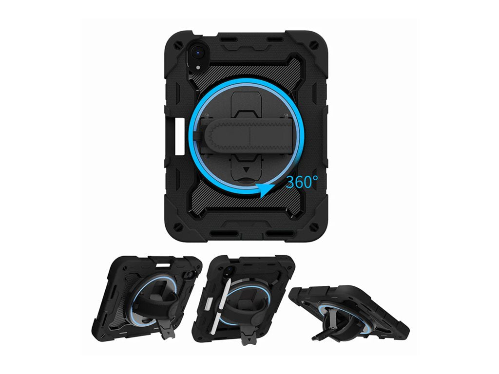 Armor-X - Back cover for tablet - rugged - 3 layers, shockproof, with hand strap and kick-stand - polycarbonate, silicone - for NBN-IPAD-M6