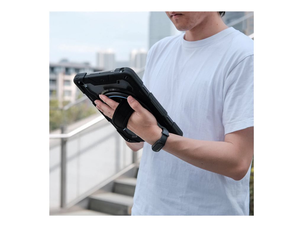 Armor-X - Back cover for tablet - rugged - 3 layers, shockproof, with hand strap, kick-stand and built-in pen holder - polycarbonate, NBN-IPAD-A5PN