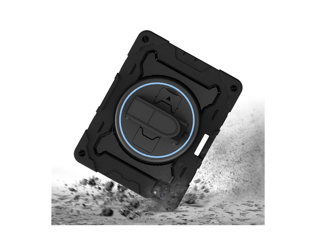 Armor-X - Back cover for tablet - rugged - 3 layers, shockproof, with hand strap, kick-stand and built-in pen holder - polycarbonate, NBN-IPAD-A5PN