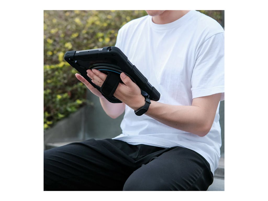 Armor-X - Back cover for tablet - rugged - 3 layers, shockproof, with hand strap, kick-stand and built-in pen holder - polycarbonate, NBN-IPAD-A5PN