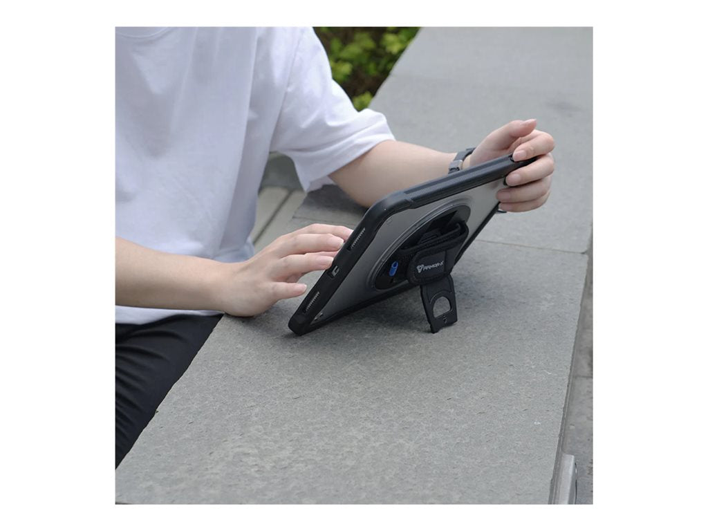Armor-X - Back cover for tablet - rugged - with kickstand & hand strap, 2 layers - thermoplastic polyurethane (TPU), polyurethane, HLN-IPAD-M6