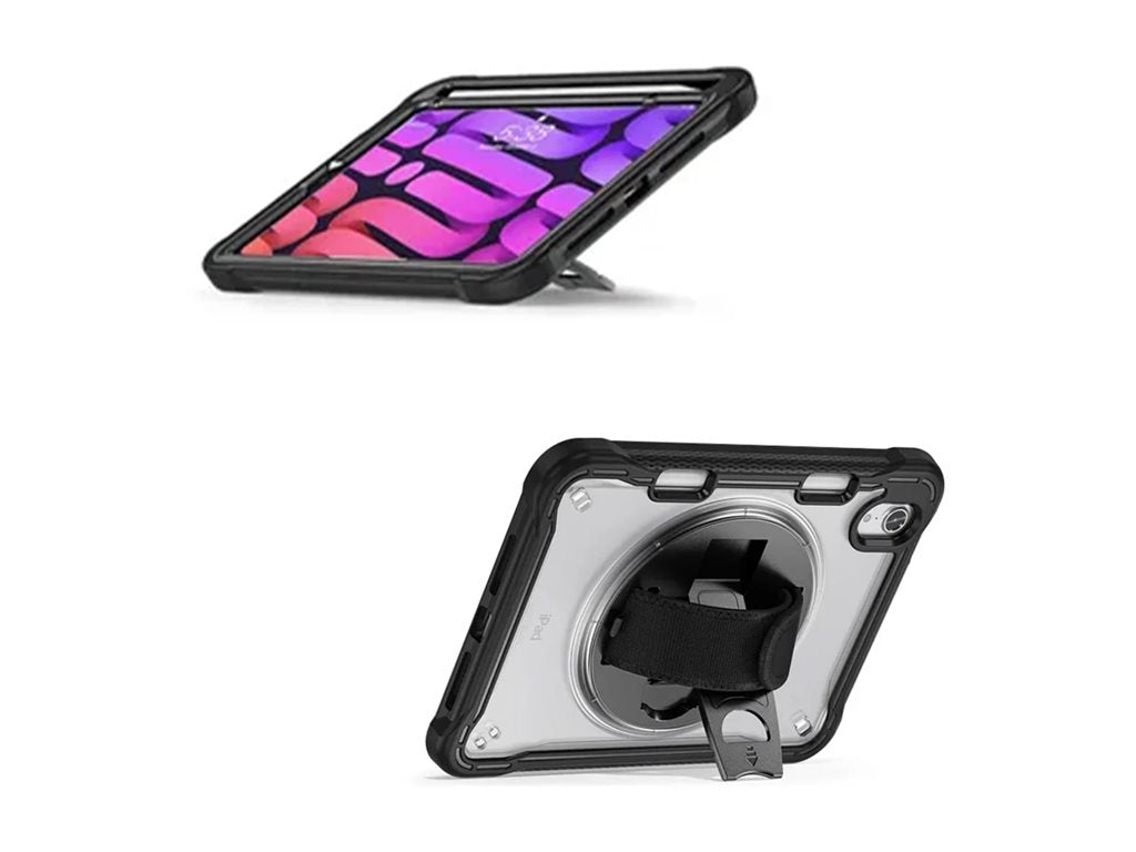 Armor-X - Back cover for tablet - rugged - with kickstand & hand strap, 2 layers - thermoplastic polyurethane (TPU), polyurethane, HLN-IPAD-M6