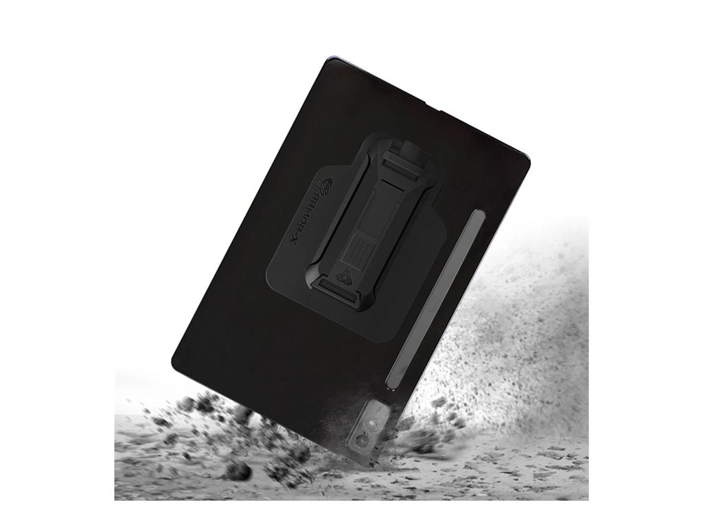 Armor-X - Back cover for tablet - with kickstand, hand strap, X-Mount, shockproof - thermoplastic polyurethane (TPU), polycarbonate PXS-LN-P12