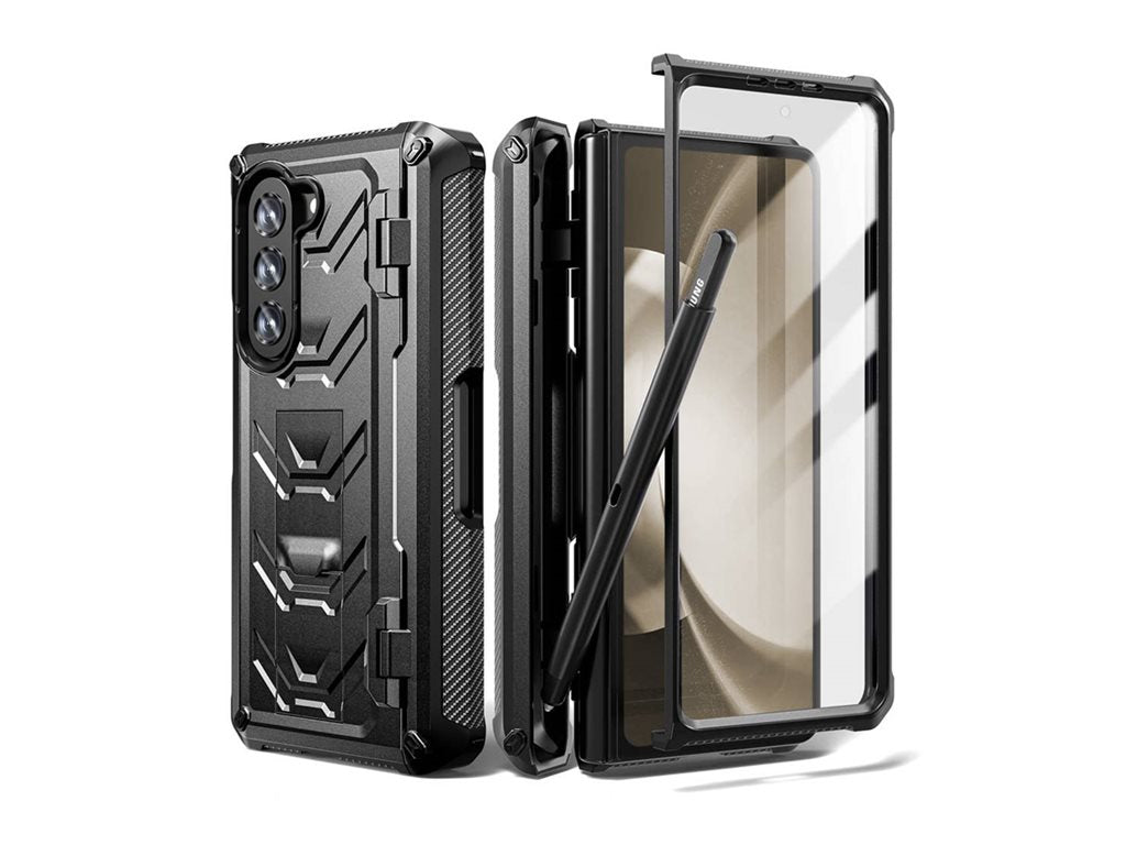 Armor-X - Flip cover for cell phone - rugged - TPU bumper - black - for Samsung Galaxy Z Fold5 MLN-SS23-ZFOLD5