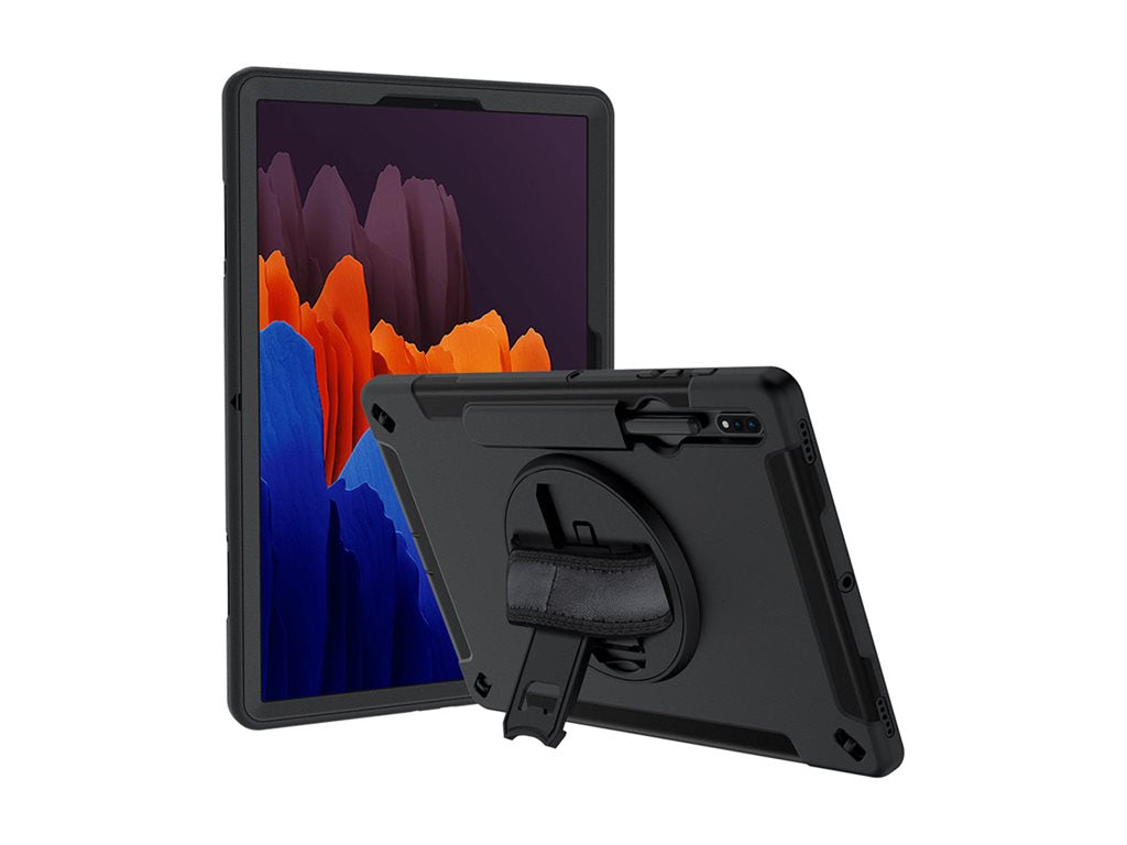 Armor-X RIN-SS-S7P-SX - Back cover for tablet - rugged - with hand strap and kick-stand, rainproof military grade - premium thermoplastic