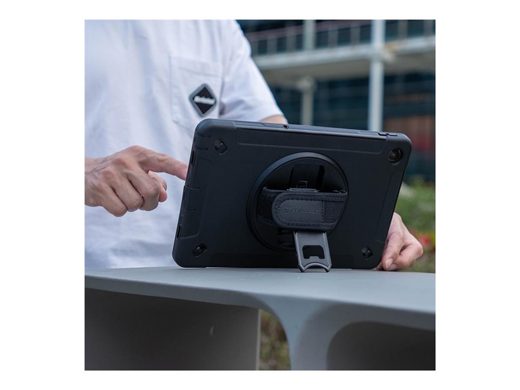 Armor-X RIN-SS-S7P-SX - Back cover for tablet - rugged - with hand strap and kick-stand, rainproof military grade - premium thermoplastic