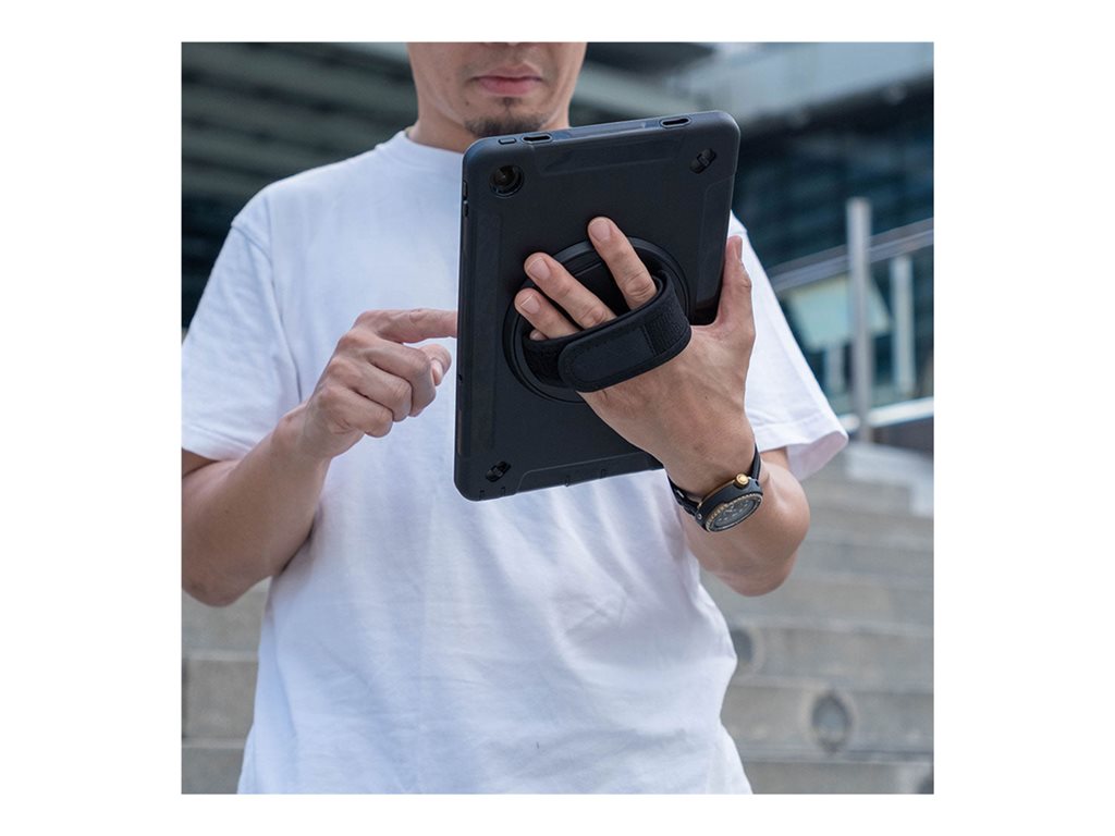 Armor-X RIN-SS-S7P-SX - Back cover for tablet - rugged - with hand strap and kick-stand, rainproof military grade - premium thermoplastic