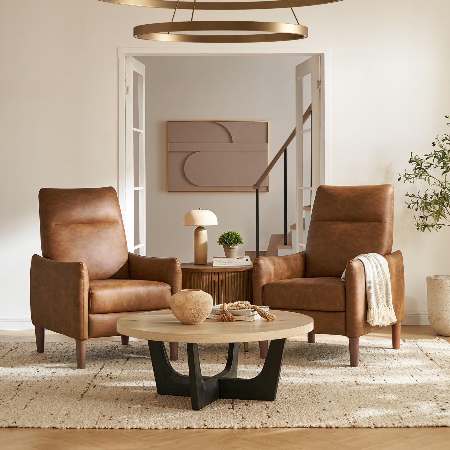 Arthur Recliner Chair Pecan Brown 3 Position Mid Century
