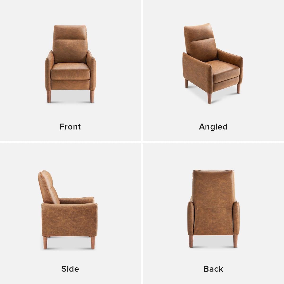 Arthur Recliner Chair Pecan Brown 3 Position Mid Century