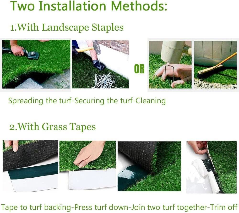 Artificial Grass Turf 7x15 Ft Outdoor Rug 0.4 Inch Height