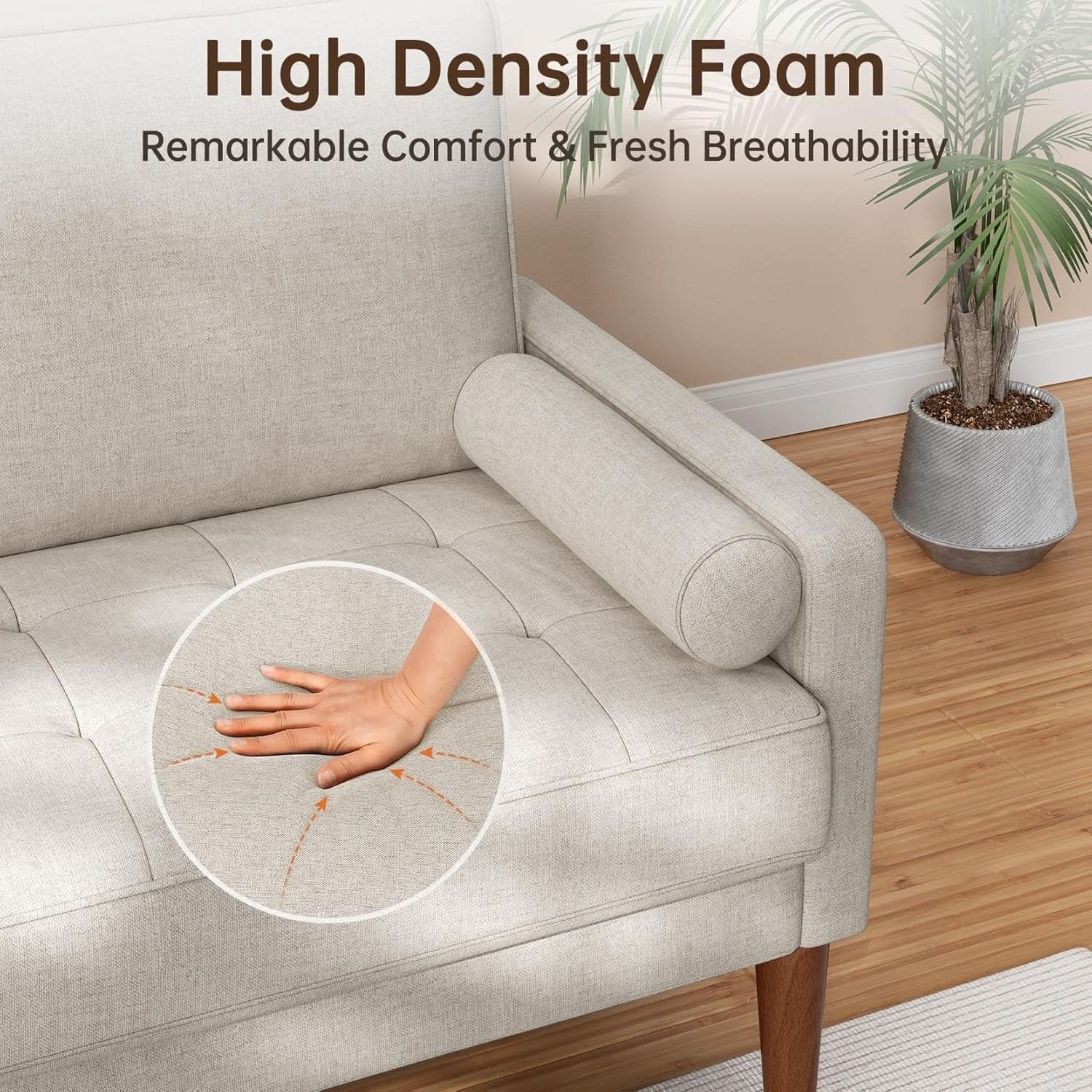 Ashbeige Modern Loveseat For Small Spaces Pocket Spring