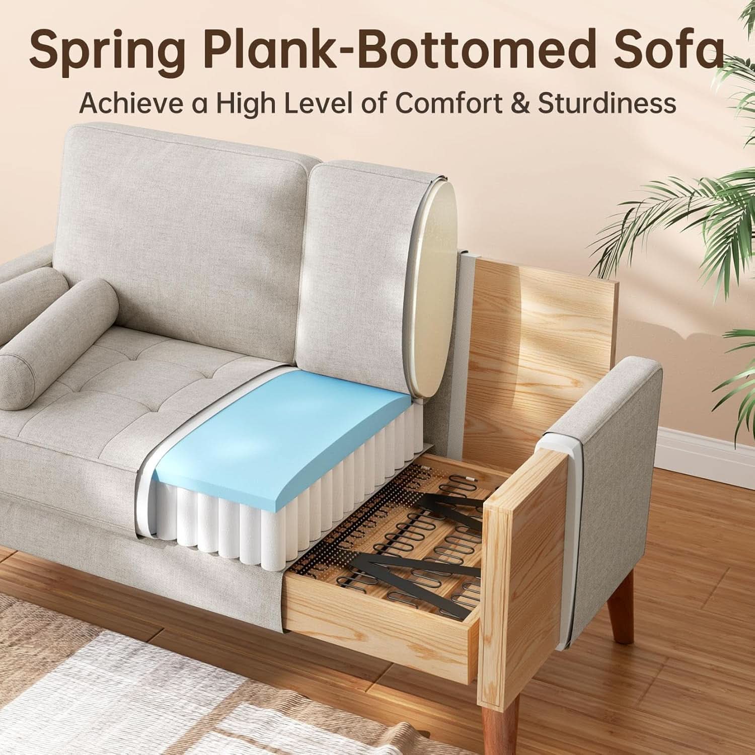 Ashbeige Modern Loveseat For Small Spaces Pocket Spring