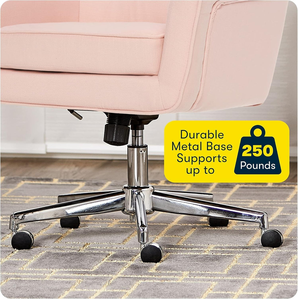 Ashland Blush Pink Office Desk Chair With Memory Foam Cushion