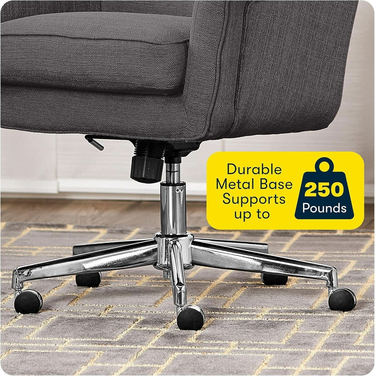 Ashland Dark Gray Mid Century Modern Desk Chair Memory Foam
