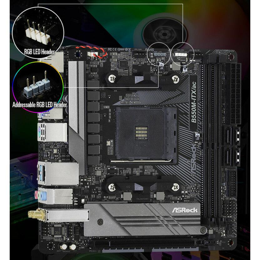 Asrock B550M-Itx/Ac Am4 Amd B550 Sata 6Gb/S Mini Itx Amd Motherboard