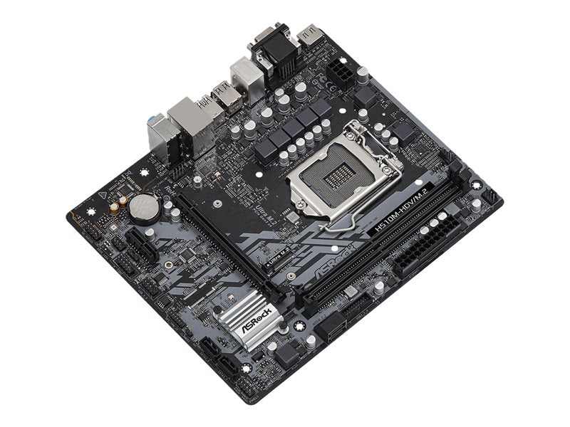 Asrock H510M-Hdv/M.2 - Motherboard - Micro Atx - Lga1200 Socket - H510 Chipset - Usb 3.2 Gen 1 - Gigabit Lan - Onboard Graphics (Cpu Required) - Hd Audio (8-Channel)