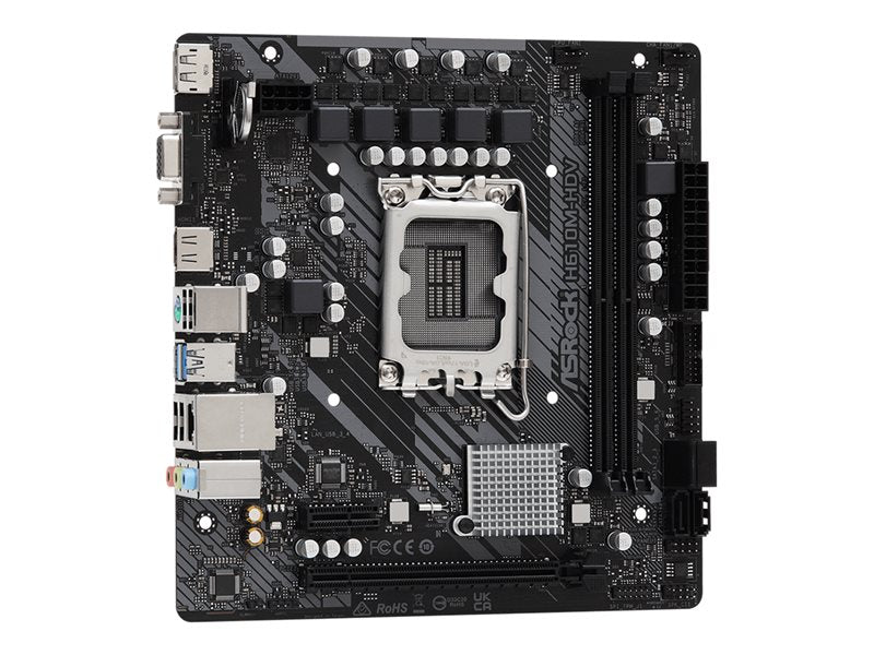 Asrock H610M-Hdv - Motherboard - Micro Atx - Lga1700 Socket - H610 Chipset - Usb 3.2 Gen 1 - Gigabit Lan - Onboard Graphics (Cpu Required) - Hd Audio (8-Channel)