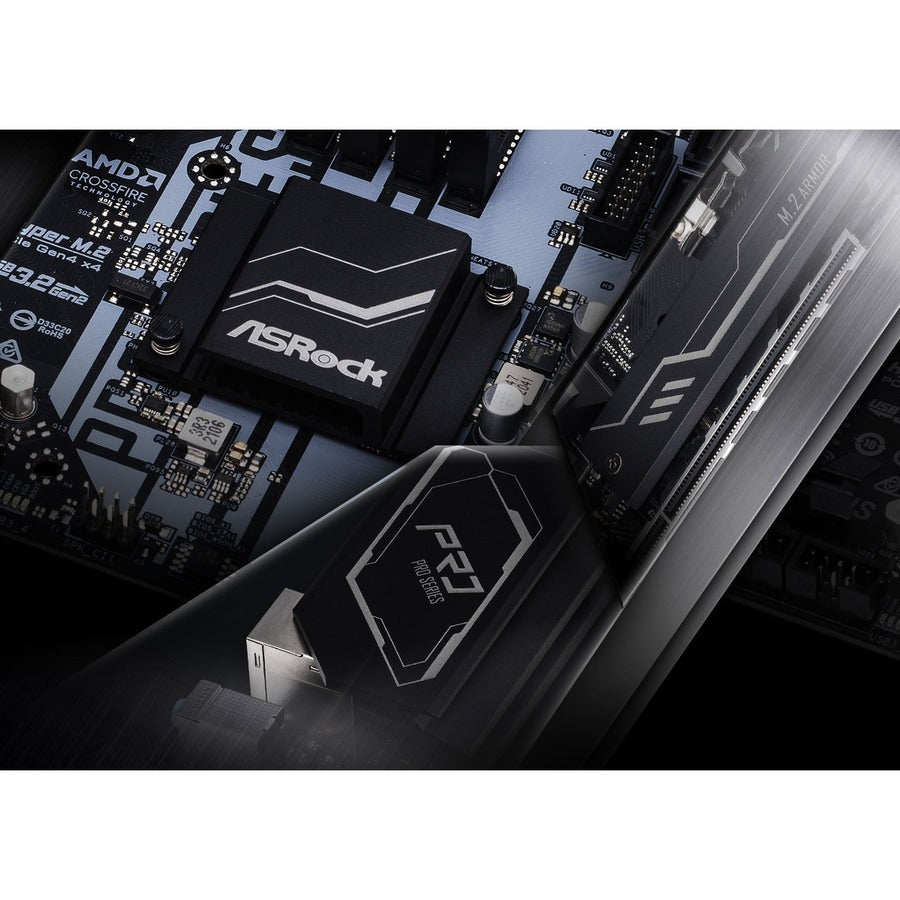 Asrock H670M Pro Rs - Motherboard - Micro Atx - Lga1700 Socket - H670 Chipset - Usb-C Gen1, Usb 3.2 Gen 1, Usb 3.2 Gen 2 - Gigabit Lan - Onboard Graphics (Cpu Required) - Hd Audio (8-Channel)