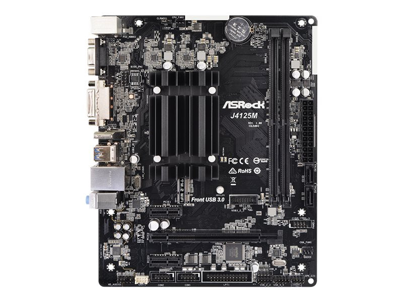 Asrock J4125M - Motherboard - Micro Atx - Intel Celeron J4125 - Usb 3.2 Gen 1 - Gigabit Lan - Onboard Graphics - Hd Audio (8-Channel)