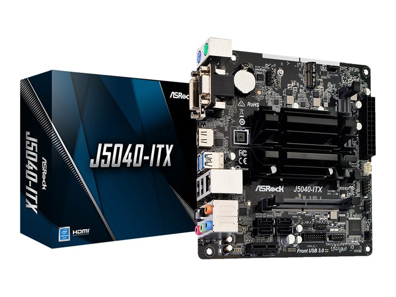 Asrock J5040-Itx - Motherboard - Mini Itx - Intel Pentium Silver J5040 - Usb 3.2 Gen 1 - Gigabit Lan - Onboard Graphics - Hd Audio (8-Channel)