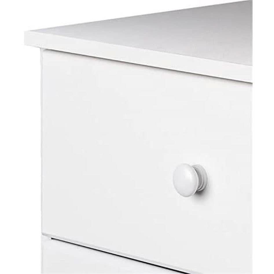 Astrid 6 Drawer Tall Chest in White Laminate for Bedroom Storage