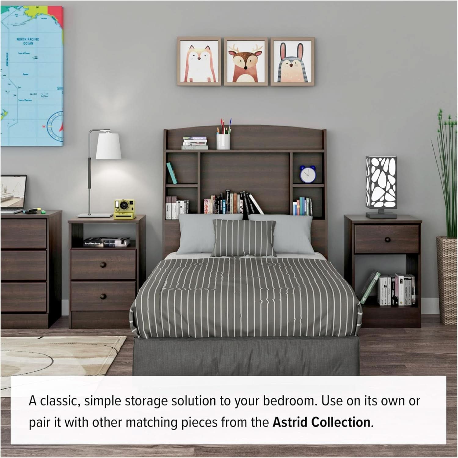 Astrid Tall Brown Dresser Six Drawer Chest For Bedroom