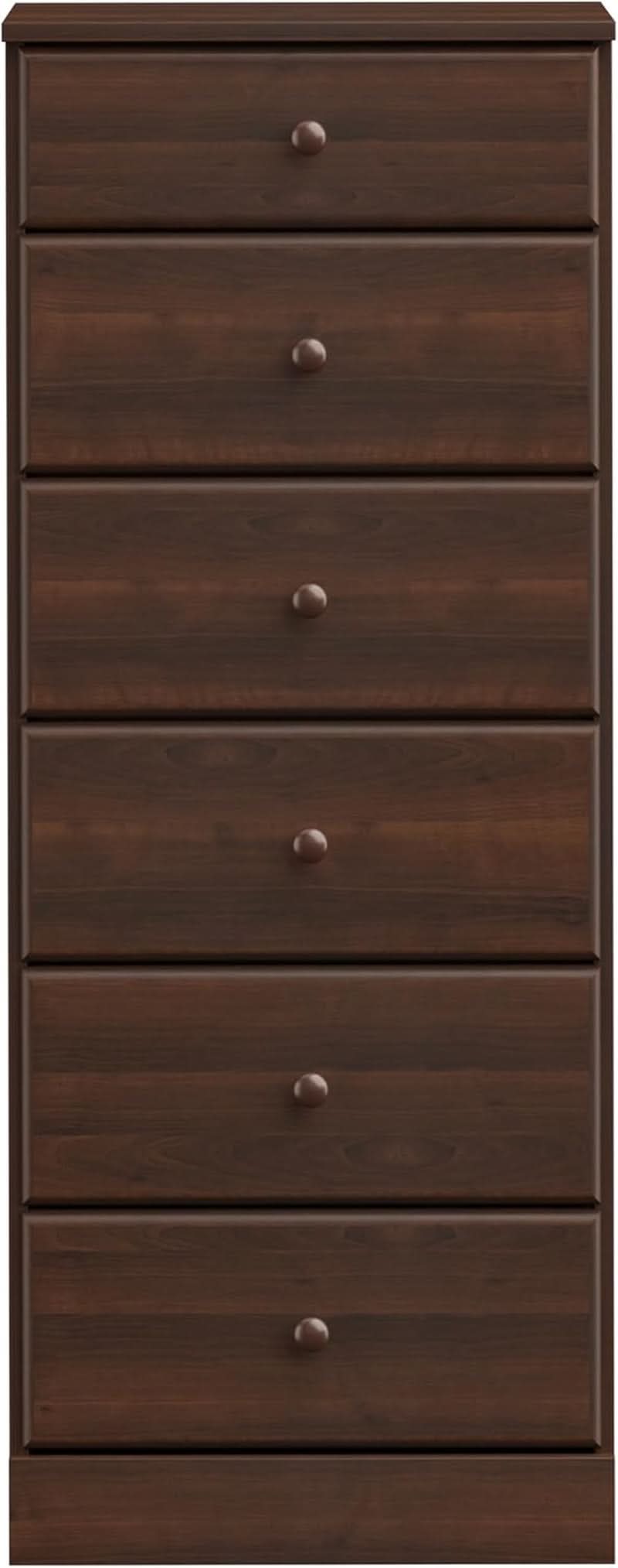 Astrid Tall Brown Dresser Six Drawer Chest For Bedroom