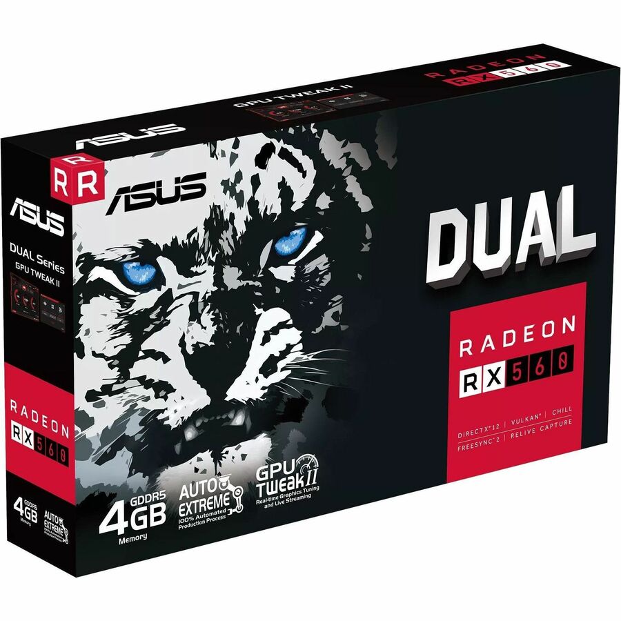 Asus AMD Radeon RX 560 Graphic Card - 4 GB GDDR5 - 5120 x 2880 - 1.20 GHz Core - 128 bit B