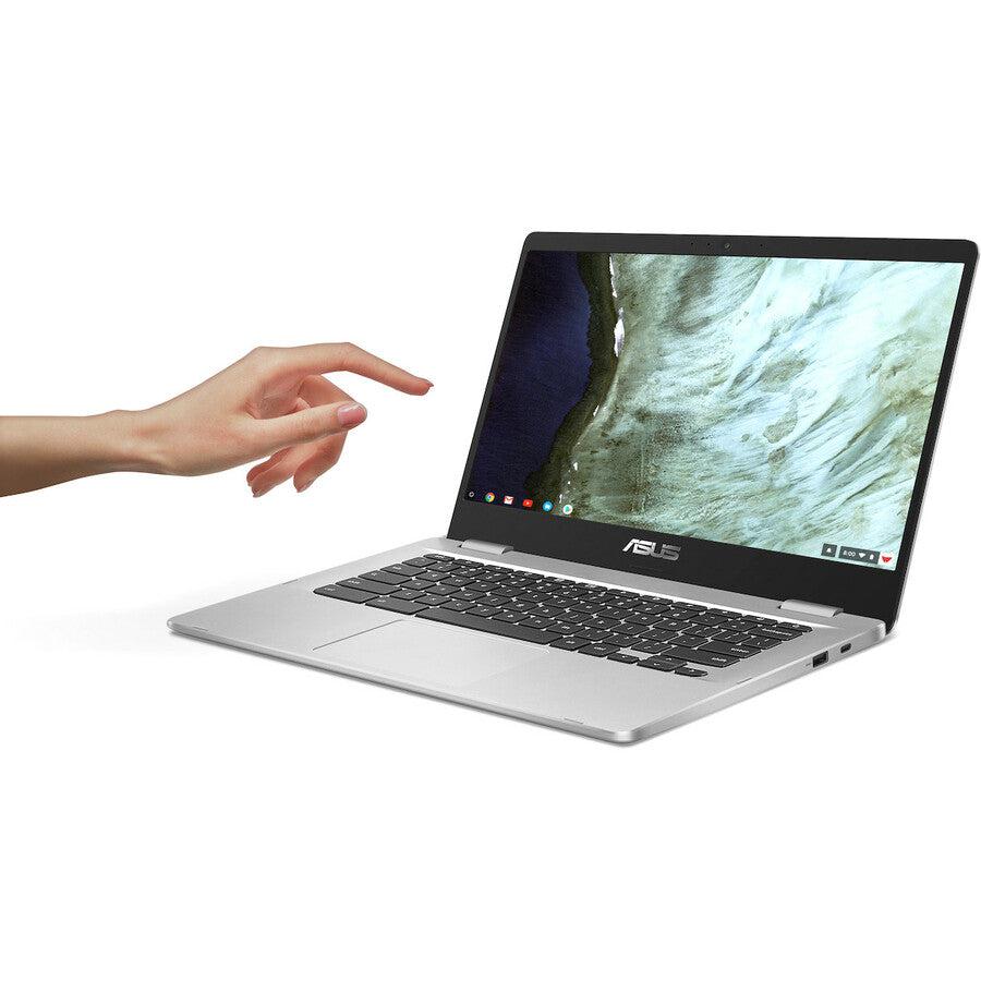 Asus Chromebook C423Na-Dh02 14 Inch Intel Celeron N3350 1.1Ghz/ 4Gb Lpddr4/ 32Gb Emmc/ Usb3.1/ Chrome Notebook (Silver)