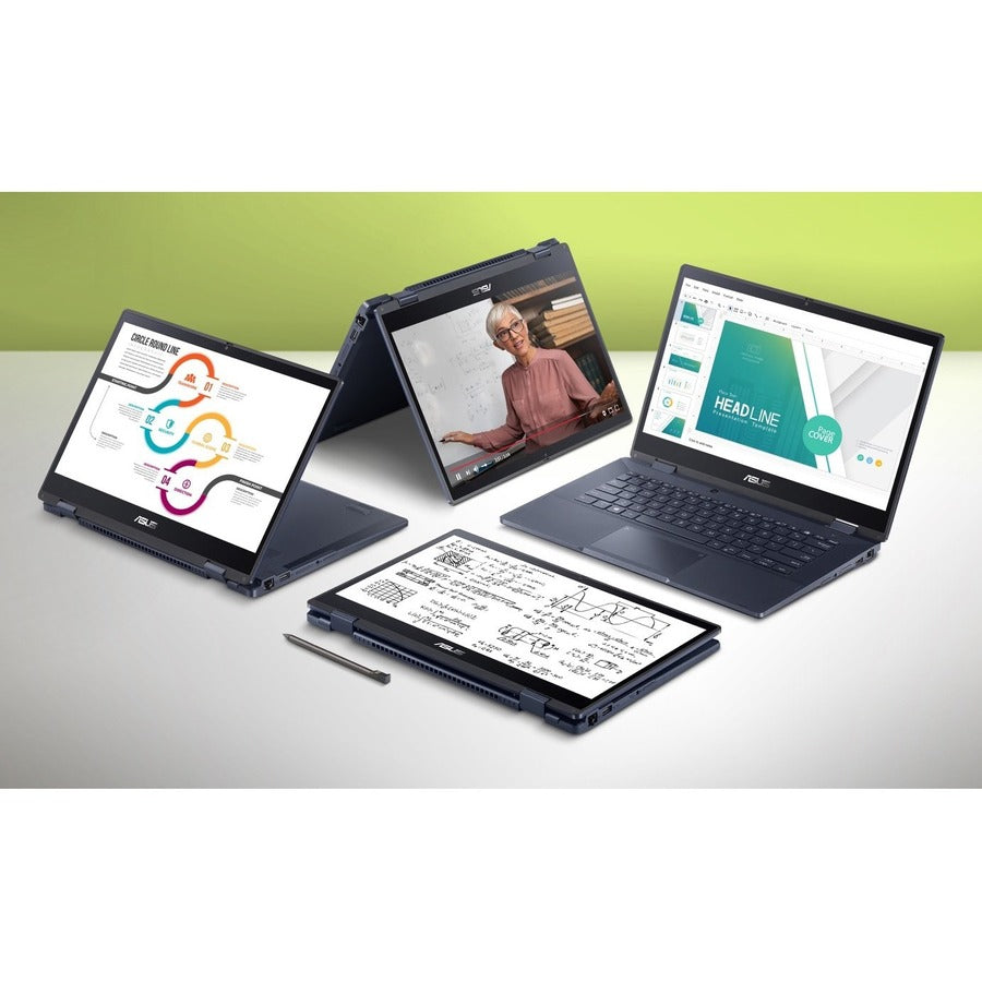 Asus ExpertBook B3 Flip B3402 B3402FEA-XH74T 14 Touchscreen Convertible 2 in 1 Notebook - Full HD - Intel Core i7 11th Gen i7-1165G7 - 16 GB - 512 GB SSD - Star Black"