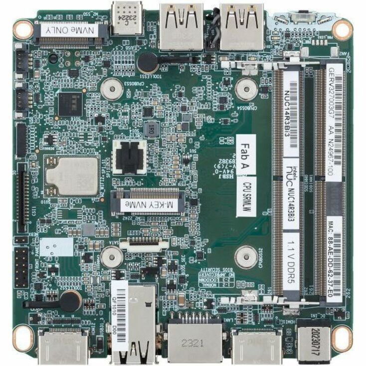 Asus NUC 14 Pro NUC14RVHv7 Barebone System - Mini PC - Socket BGA-2049 - 1 x Intel Core RNUC14RVHV70000UI