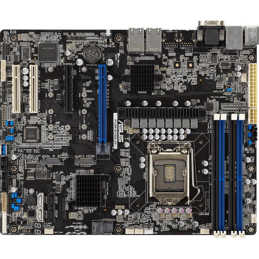 Asus P12R-E/10G-2T Server Motherboard - Intel C256 Chipset - Socket LGA-1200 - ATX