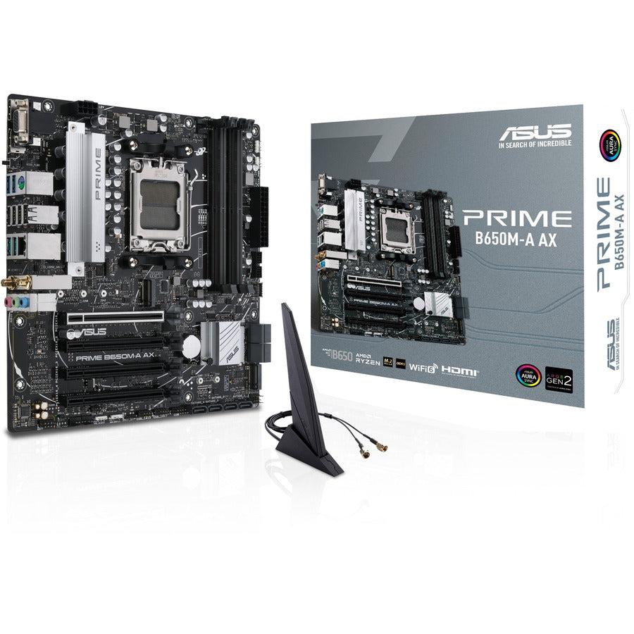 Asus Prime B650M-A AX Desktop Motherboard - AMD B650 Chipset - Socket AM5 - Micro ATX