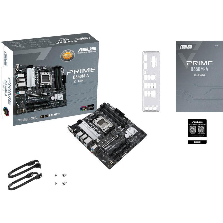 Asus Prime B650M-A-CSM Desktop Motherboard - AMD B650 Chipset - Socket AM5 - Micro ATX