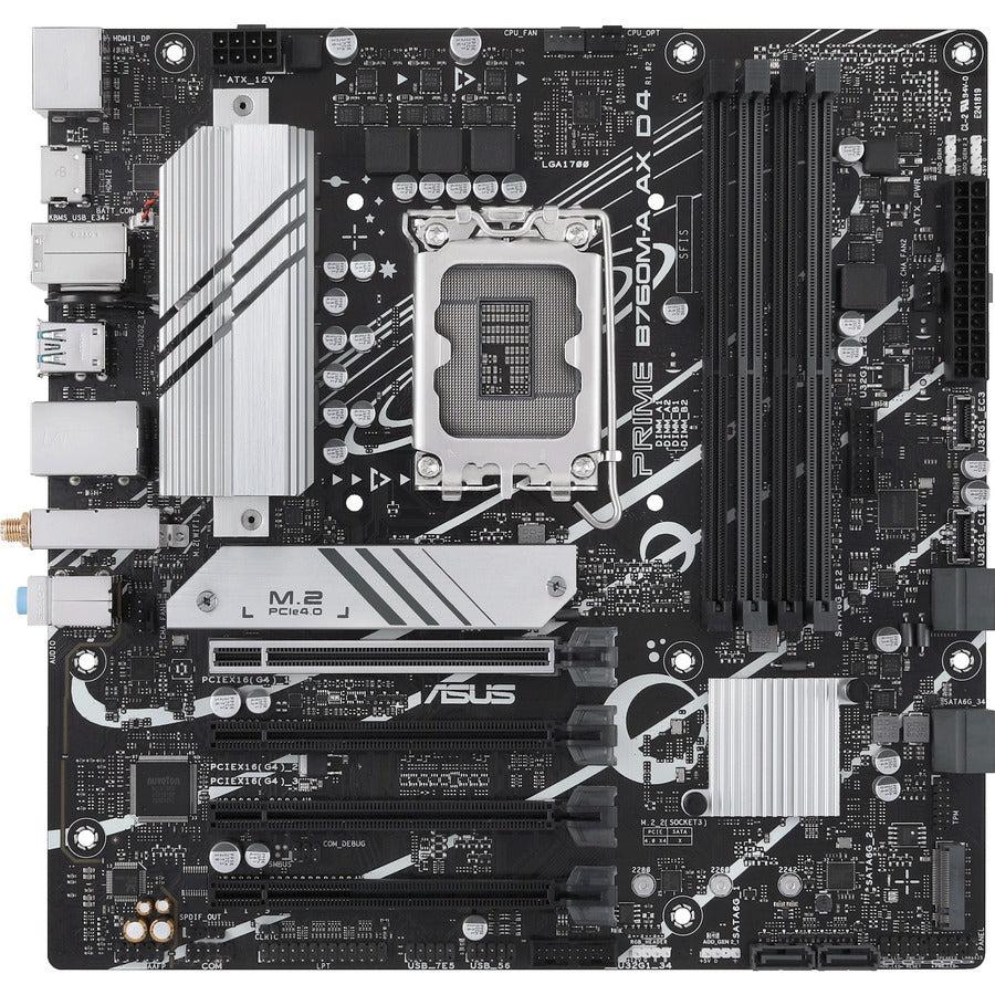 Asus Prime B760M-A AX D4 Desktop Motherboard - Intel B760 Chipset - Socket LGA-1700 - Micro ATX