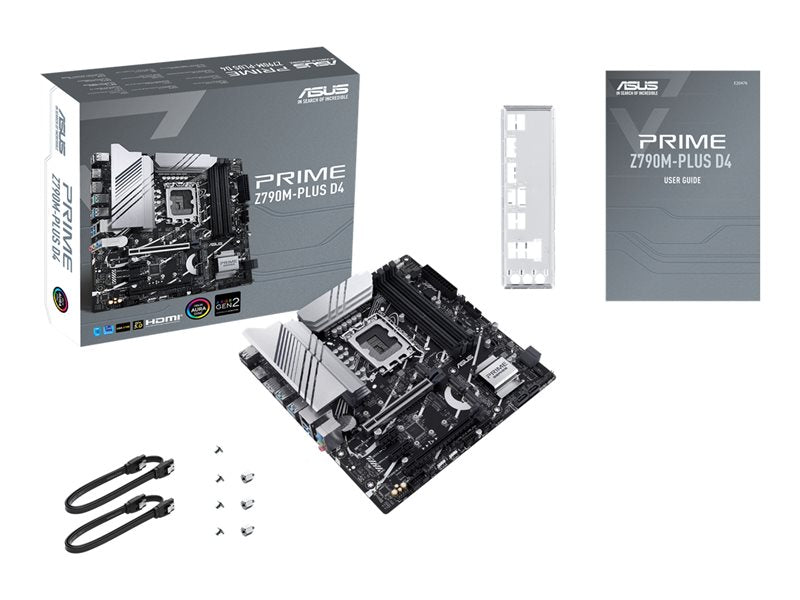 Asus Prime Z790M-Plus D4 - Motherboard - Micro Atx - Lga1700 Socket - Z790 Chipset - Usb 3.2 Gen 1, Usb 3.2 Gen 2, Usb-C 3.2 Gen 2X2, Usb-C 3.2 Gen 1 - Gigabit Lan - Onboard Graphics (Cpu Required) - Hd Audio (8-Channel)