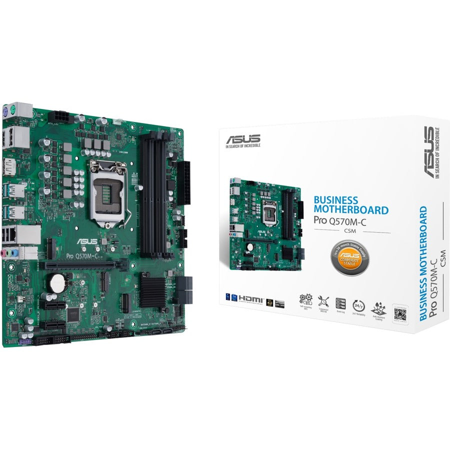 Asus Q570M-C/CSM Desktop Motherboard - Intel Q470 Chipset - Socket LGA-1200 - Intel Optane Memory Ready - Micro ATX PRO Q570M-C/CSM