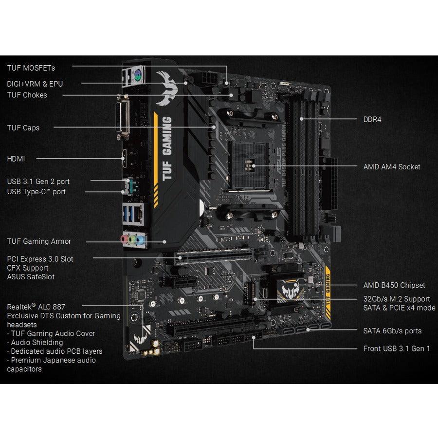 Asus Tuf B450M-Plus Gaming Am4 Amd B450 Sata 6Gb/S Micro Atx