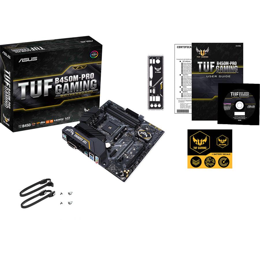 Asus Tuf B450M-Pro Gaming Amd Ryzen 3 Am4 Ddr4, Hdmi, Dual M.2, Usb 3.1 Gen 2 And Aura Sync Rgb Led Lighting Micro-Atx Motherboard