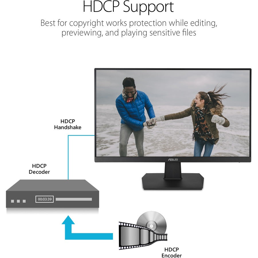 Asus VA24EHE 24 Class Full HD Gaming LCD Monitor - 16:9 - Black"