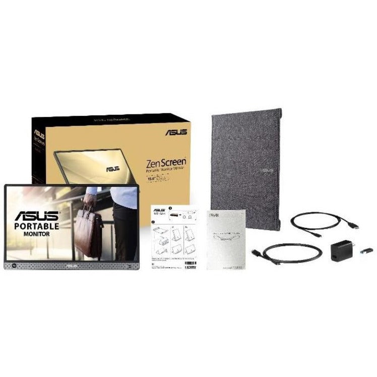 Asus ZenScreen MB16AH 16 Class Full HD LCD Monitor - 16:9 - Dark Gray"