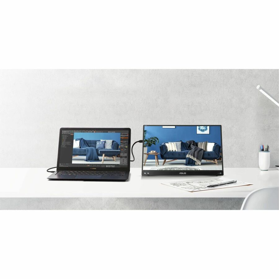 Asus ZenScreen MB16AHV 16 Class Full HD LED Monitor - 16:9 - Black - 15.6 Viewable - In-pl