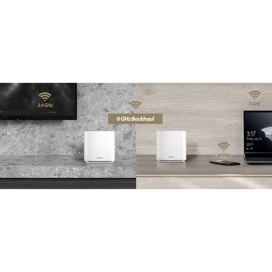 Asus ZenWiFi ET8 ET8 (W-2-PK) Wi-Fi 6 IEEE 802.11ax Wireless Router