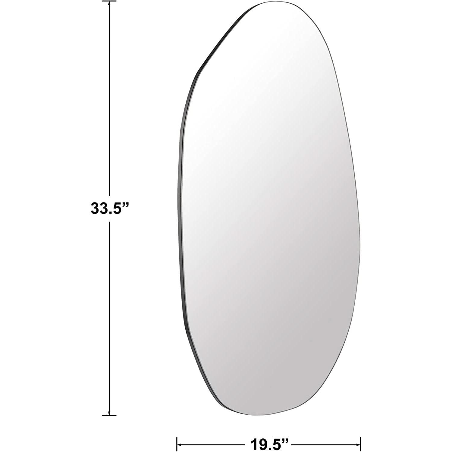 Asymmetrical Frameless Wall Mirror For Living Room 19.5 x 33.5 Inches